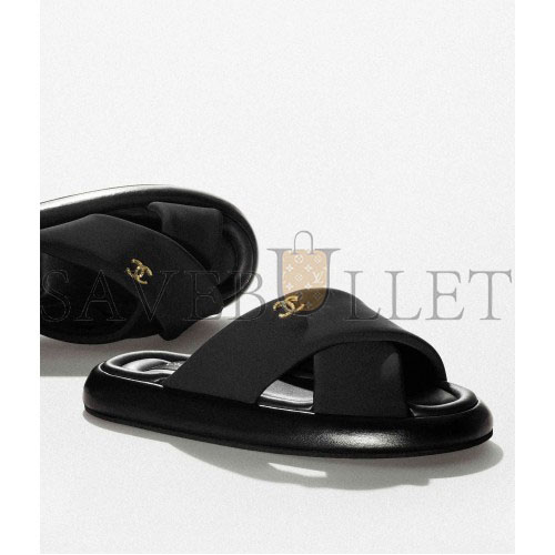 CHANEL MULES 		FABRIC			BLACK G38864 X56508 94305