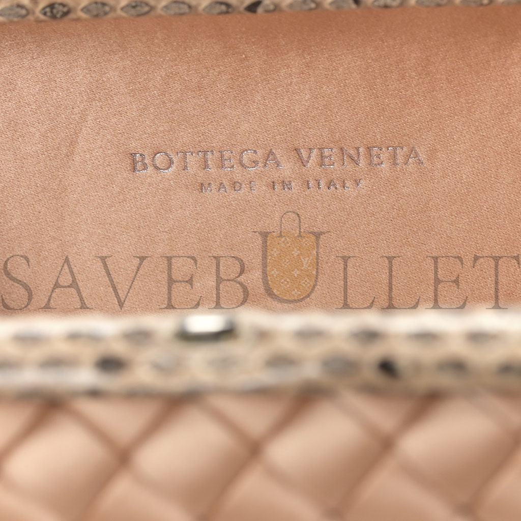 BOTTEGA VENETA SATIN INTRECCIO IMPERO AYERS KNOT CLUTCH FLAMINGO (19*13*5cm)