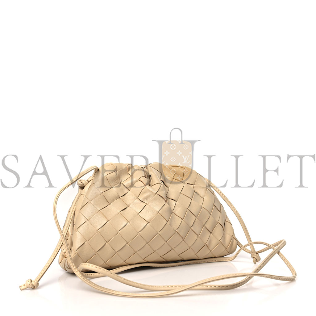 BOTTEGA VENETA NAPPA INTRECCIATO THE MINI POUCH PORRIDGE (22*16*5cm)