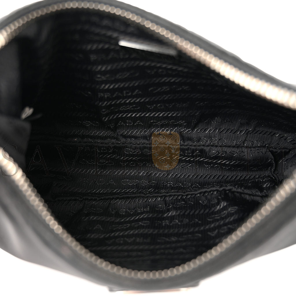 PRADA NYLON RE-EDITION 2005 SHOULDER BAG BLACK (22*18*6cm)