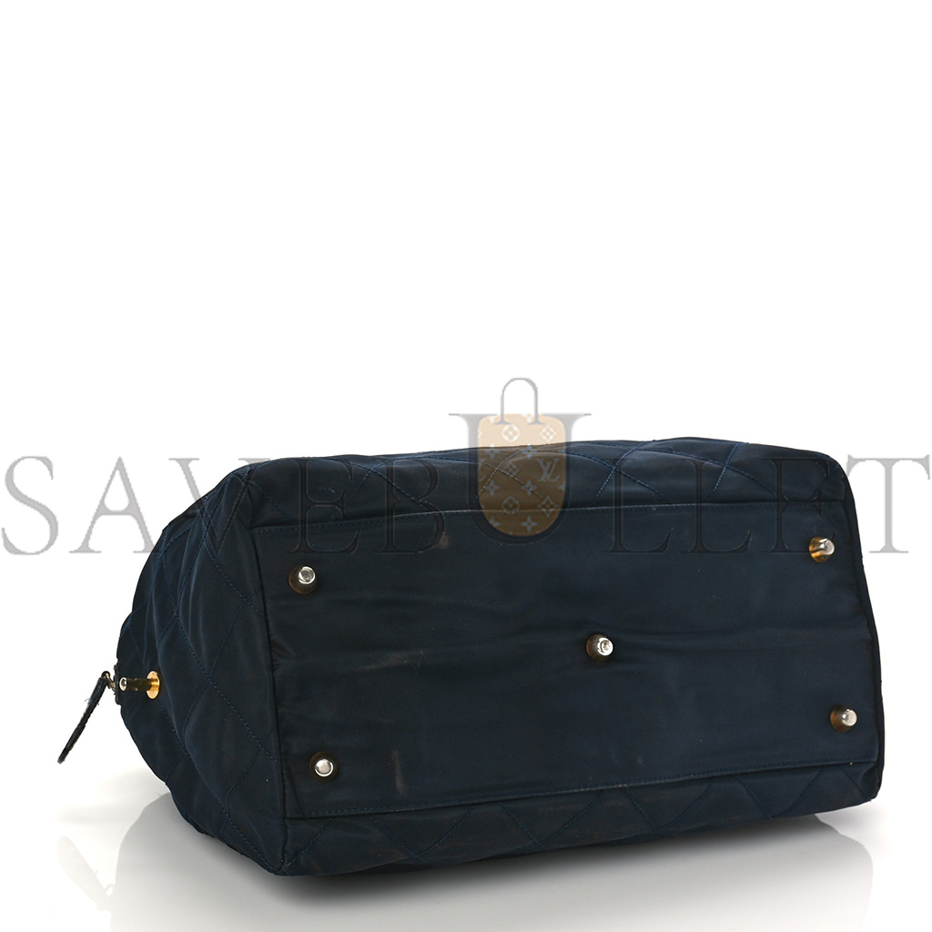 PRADA NYLON TESSUTO IMPUNTU QUILTED SHOULDER BAG NAVY (34*20*17cm)