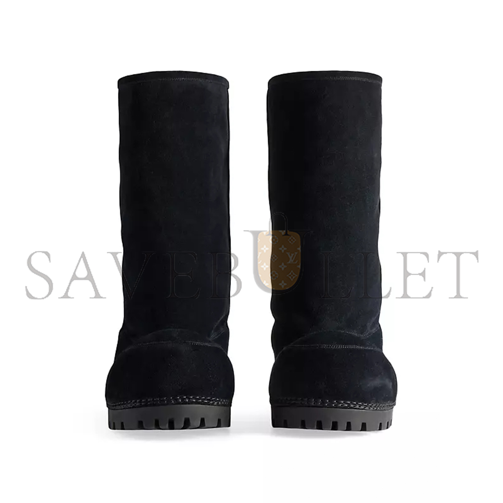 BALENCIAGA ALASKAN FUR BLACK CALFSKIN SYNTHETIC HIGH BOOTS 802177WBFC15000