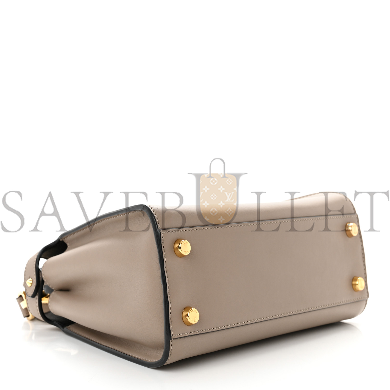 FENDI VITELLO TAHITI BURRO MEDIUM PEEKABOO ICONIC ESSENTIALLY SATCHEL TORTORA BLACK (27*21*12cm)