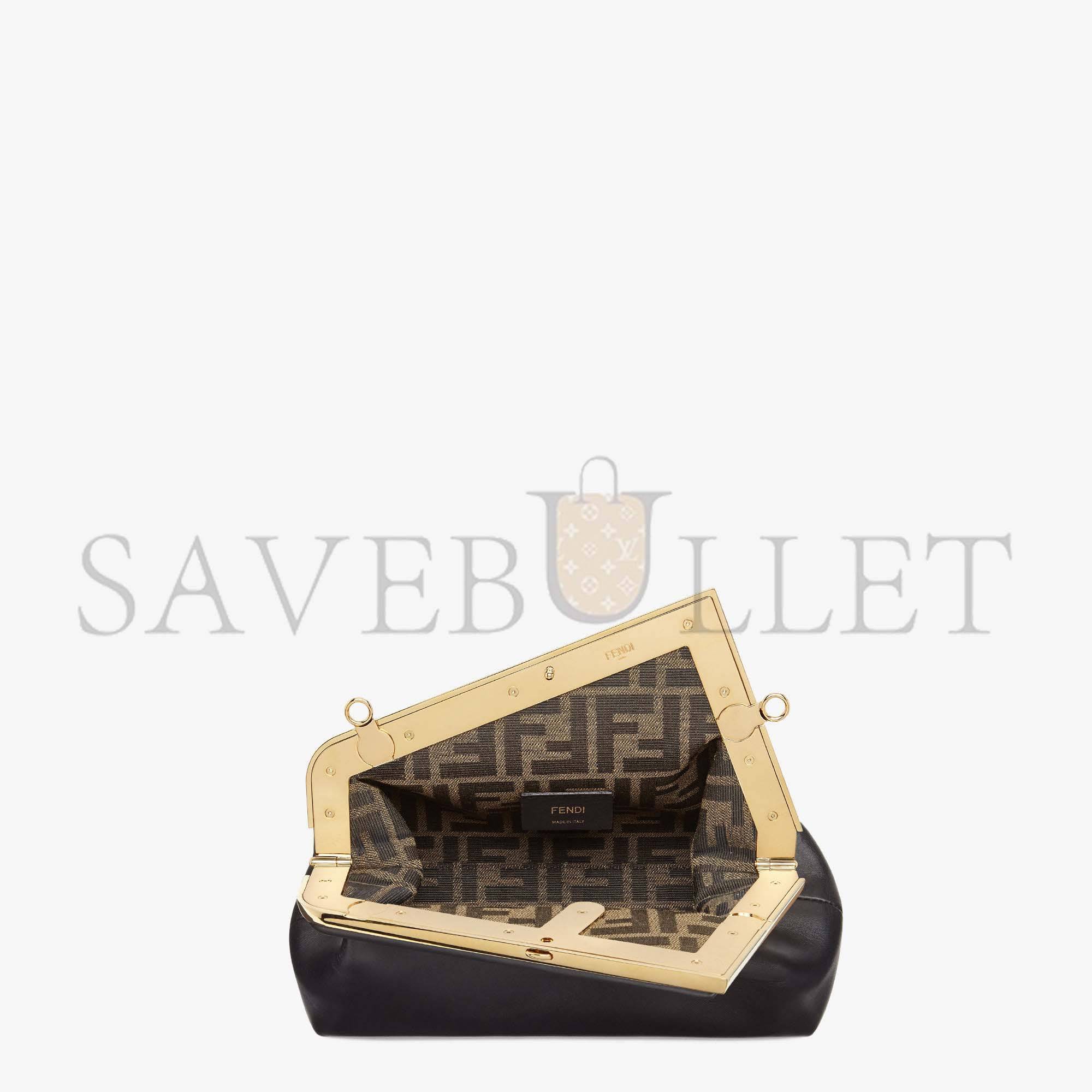 FENDI FIRST SMALL - BLACK LEATHER BAG 8BP129ABVEF0KUR (26*18*9.5cm)