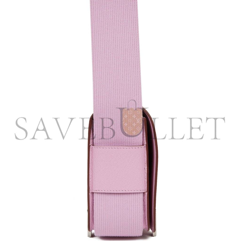 HERMES GETA MAUVE SYLVESTRE CHEVRE PALLADIUM HARDWARE (20.3*14*6.4cm)