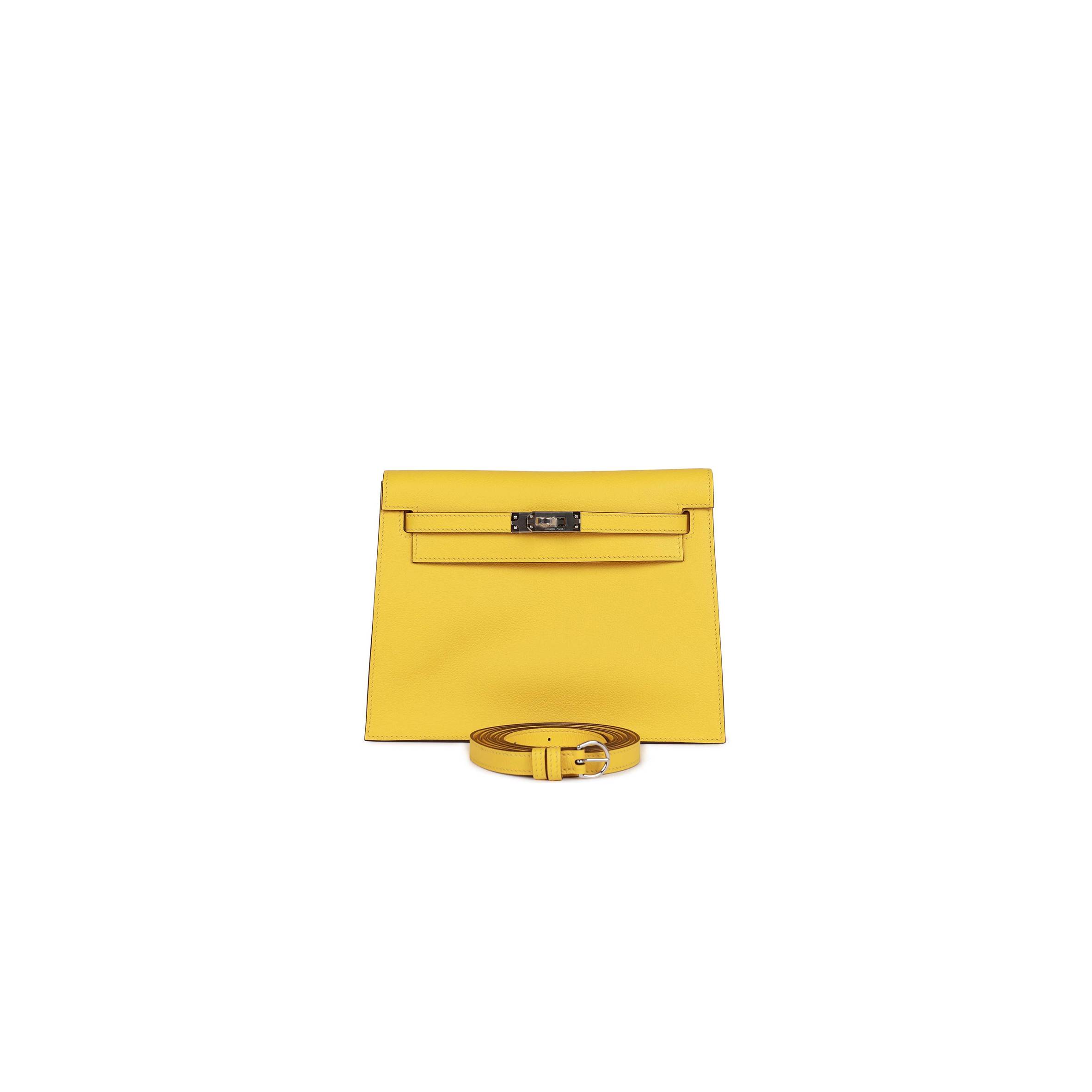 HERMES KELLY DANSE LIME EVERCOLOR PALLADIUM HARDWARE  (22*16*7cm)