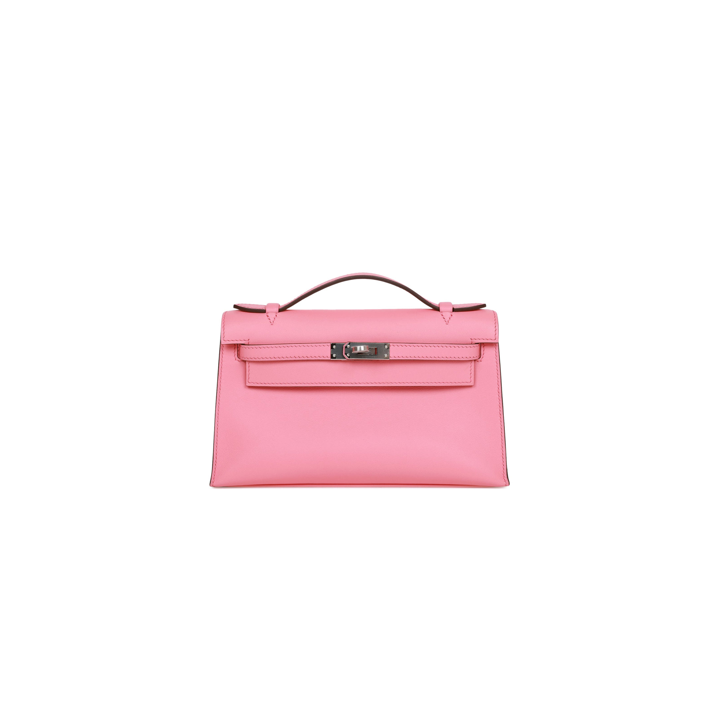 HERMES MINI KELLY POCHETTE ROSE D'ETE SWIFT PALLADIUM HARDWARE  (22*14*7cm)