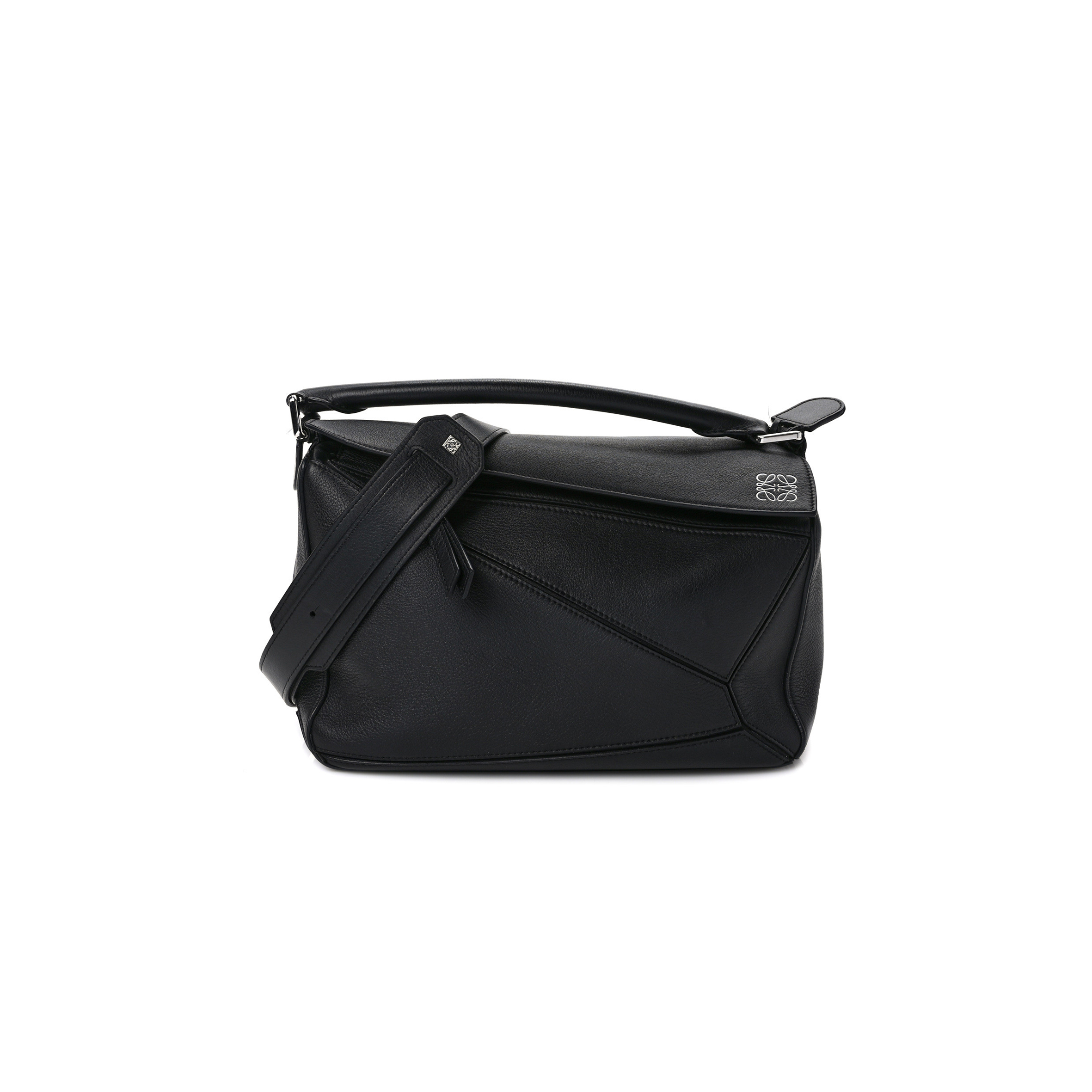 LOEWE CALFSKIN MEDIUM PUZZLE BAG BLACK (29*19.5*14cm)