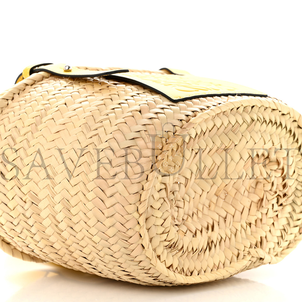 LOEWE RAFFIA SMALL BASKET TOTE BAG NATURAL YELLOW (21*18*13cm)