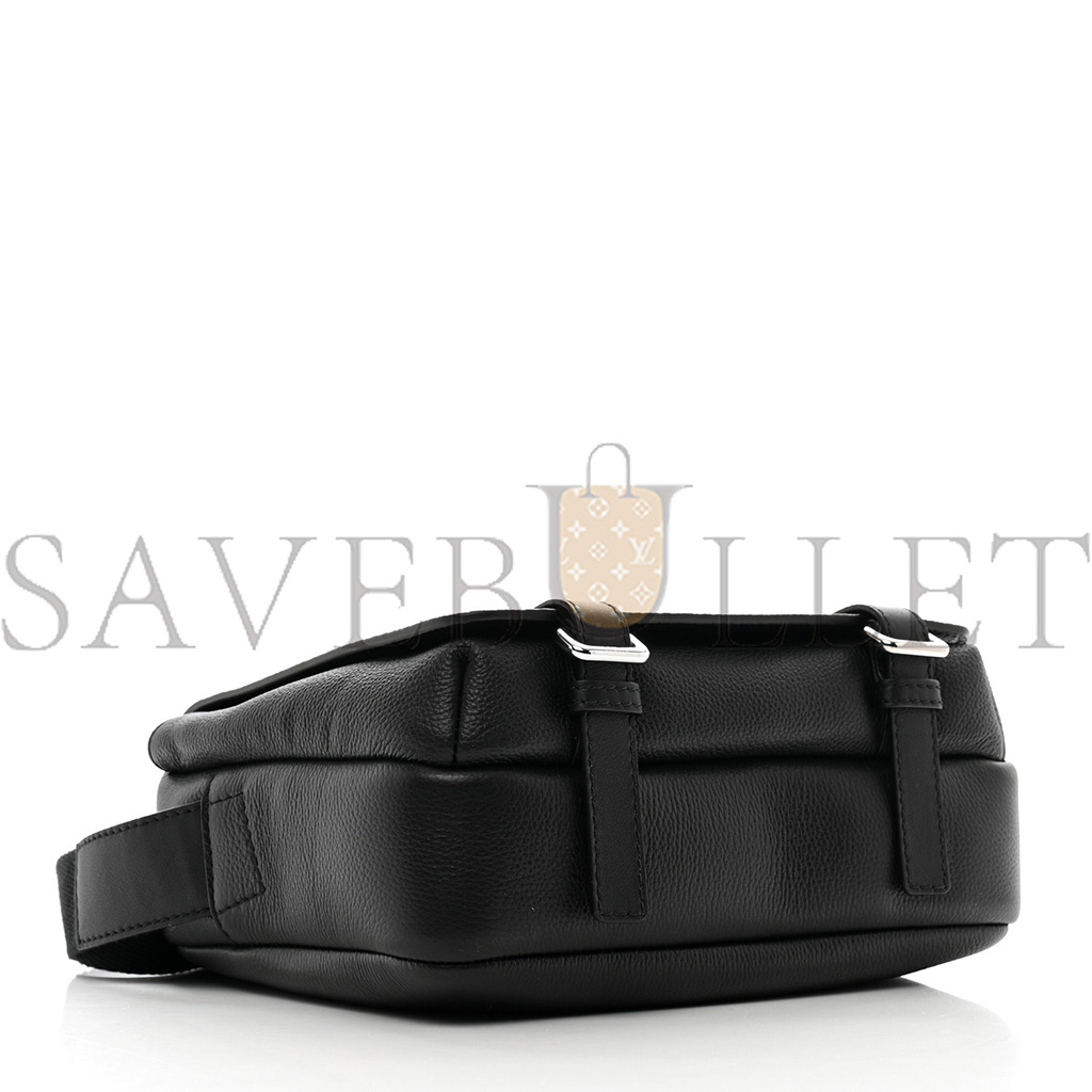 LOEWE SOFT GRAINED CALFSKIN XS MILITARY MESSENGER BAG BLACK (23*18*9cm)