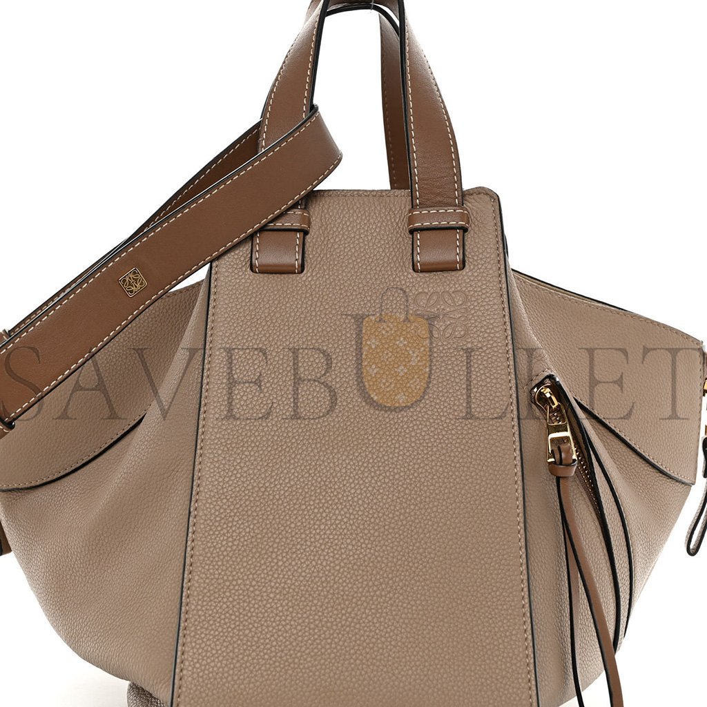 LOEWE CALFSKIN MEDIUM HAMMOCK SHOULDER BAG SAND MINK (33*30*17cm)