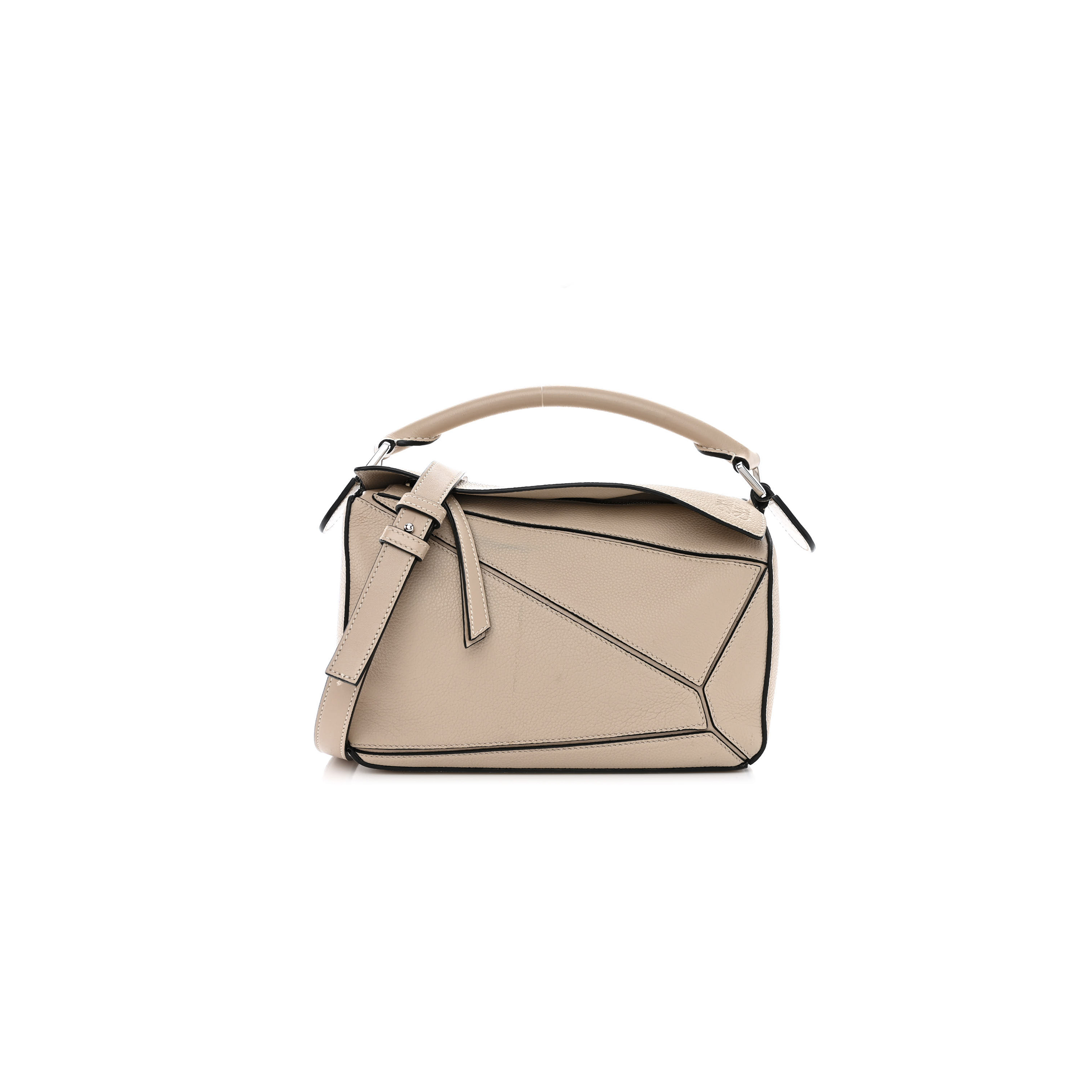 LOEWE GRAINED CALFSKIN SMALL PUZZLE BAG SAND (24*16.5*10.5cm) 