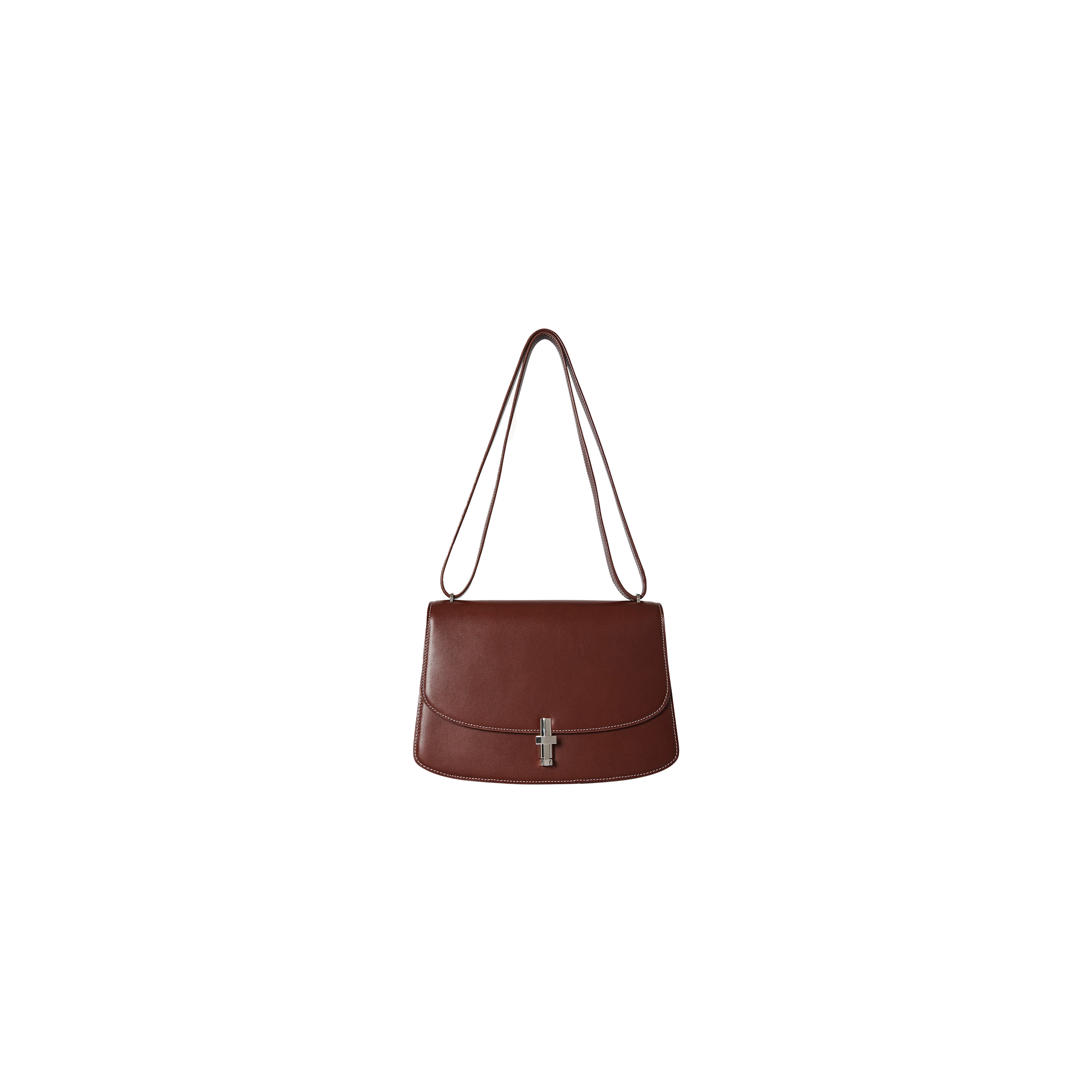 THE ROW SOFIA 10.00 SHOULDER BAG IN LEATHER CHERRY WOOD W1570L60CHYWD (25*18*8cm）